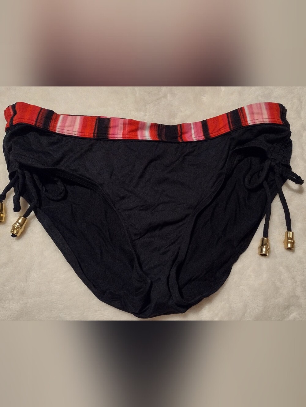 Coco Reef Black Bikini Bottom with Red Trim
